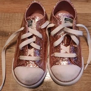 Toddler size 8 pink glitter converses